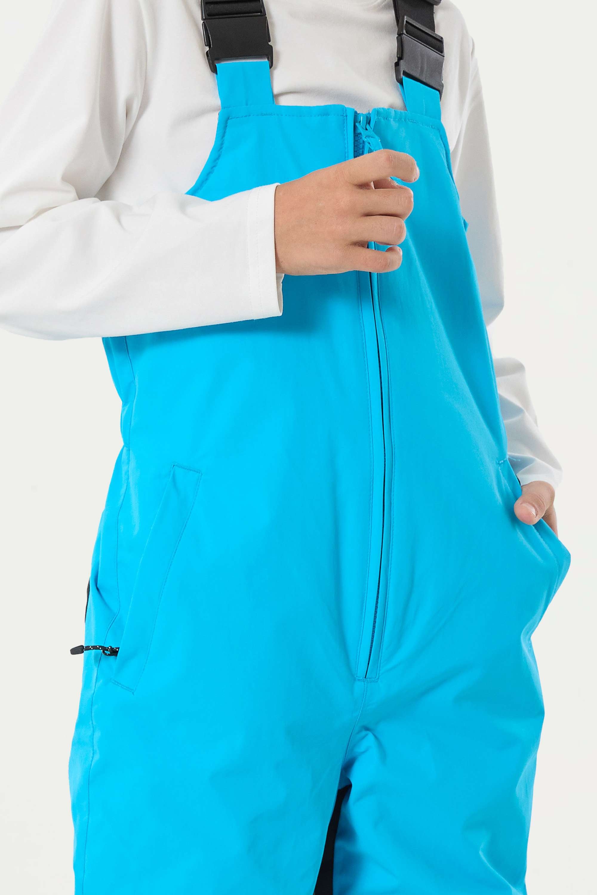 Boys’ Sky Blue Waterproof Snow Bibs Reflective Durable Ski Bibs - Gsou Snow