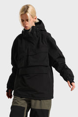 Dámská bílá asymetrická anorak s klokaní kapsou, waterproof a izolační – Gsou Snow