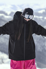 Women's Light Grey Fully Sealed Dual-Vent Snow Jacket Minimalist Insulated Ski Jacket - Gsou Snow