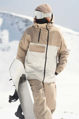 Dámská sněhová bunda Off White s asymetrickým zipem, voděodolná - Gsou Snow