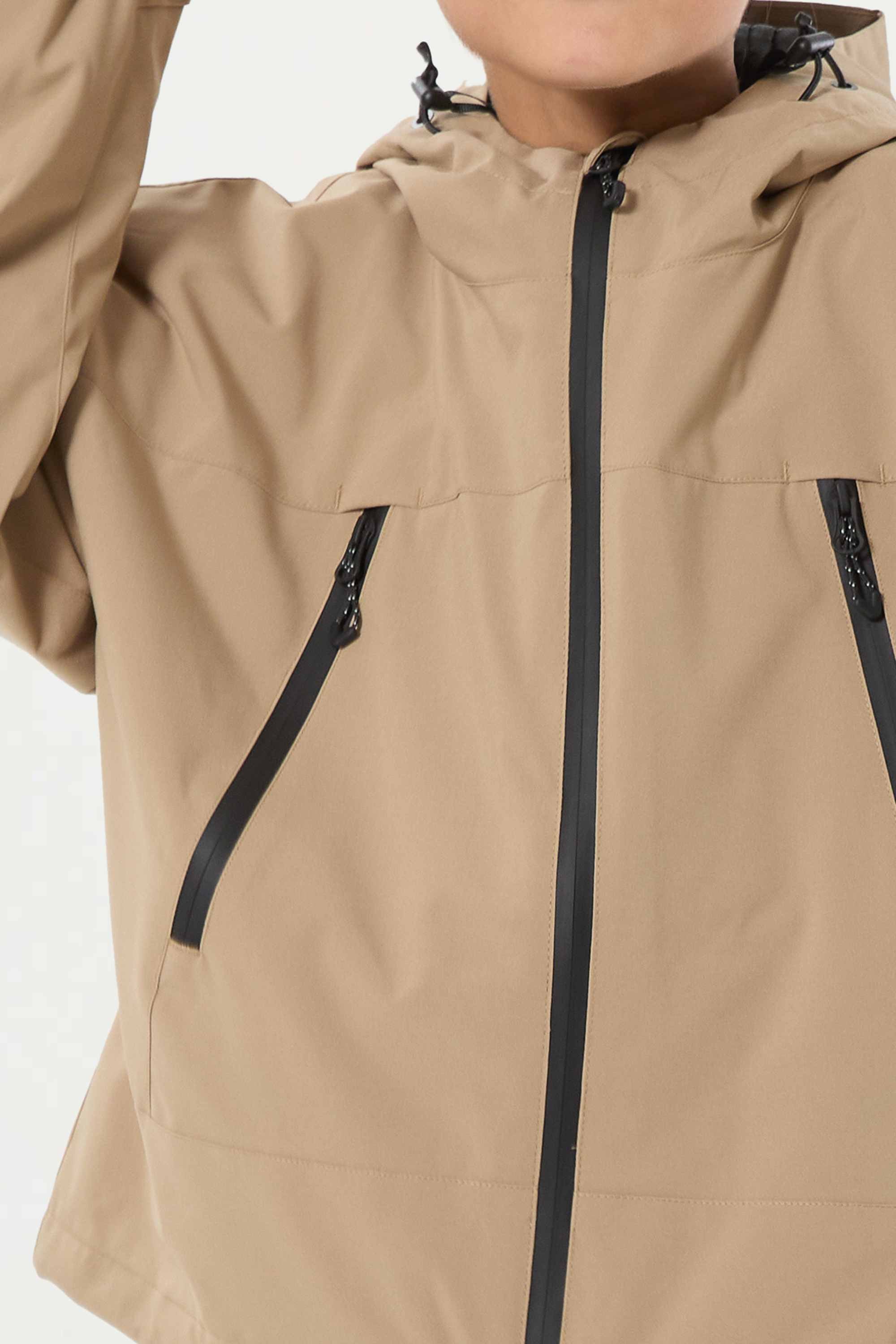 Boy's Khaki Detachable Ear Hood Waterproof Insulated Snow Jacket Ski Jacket - Gsou Snow