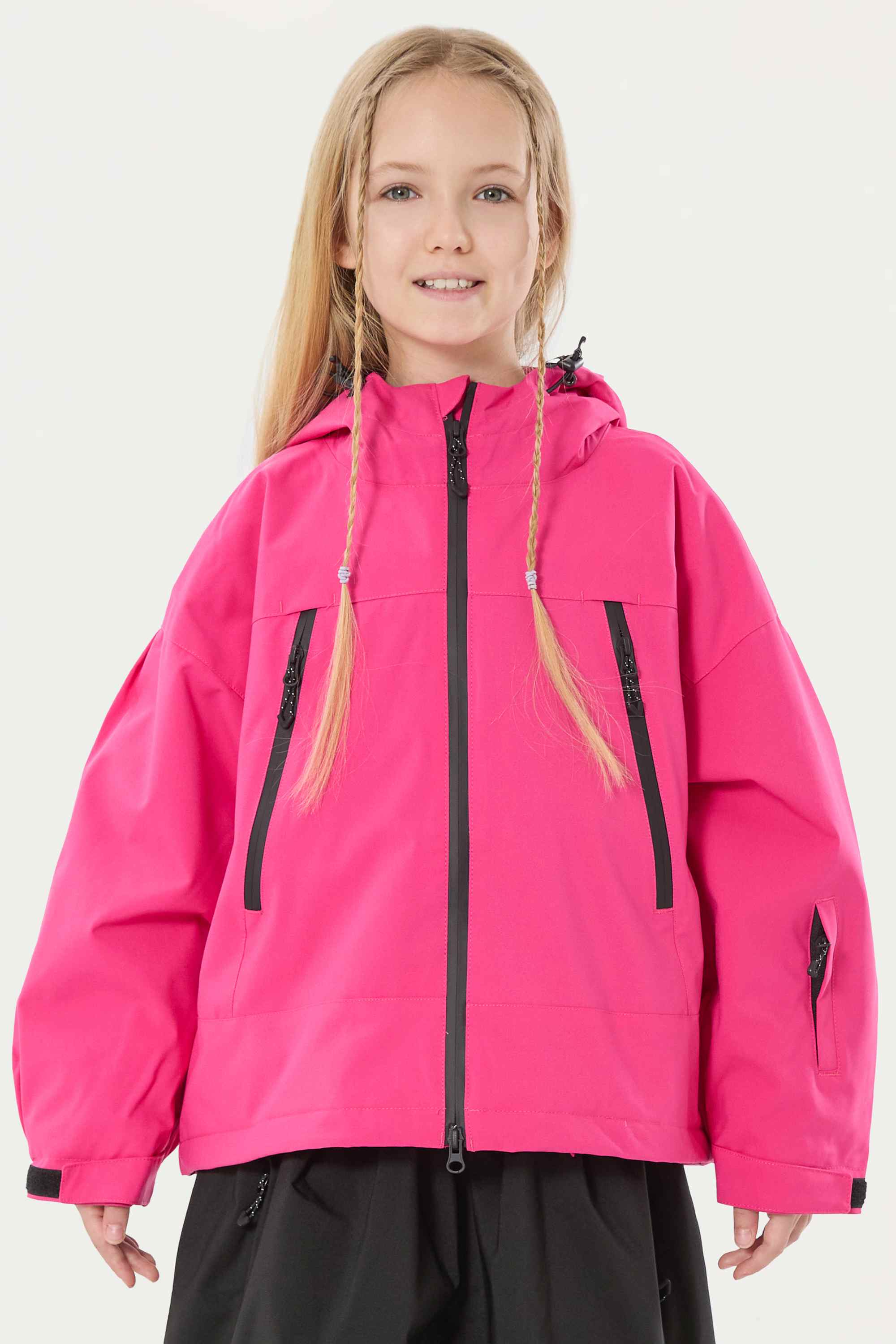 Girl's Rose Detachable Ear Hood Waterproof Insulated Snow Jacket Ski Jacket - Gsou Snow