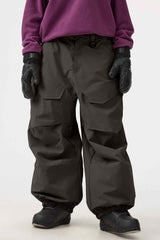 Khakifarbene, weite Utility-Schneehose für Damen, strapazierfähige Skihose - Gsou Snow 