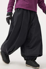 Schwarze, weite Skihose für Herren mit Kordelzug - Gsou Snow 