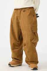 Women's Caramel Baggy Oxford Snow Pants Wear-resistant Ski Pants - Gsou Snow
