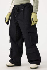 Women's Khaki Baggy Multi-Pocket Snow Pants Corduroy Ski Pants - Gsou Snow