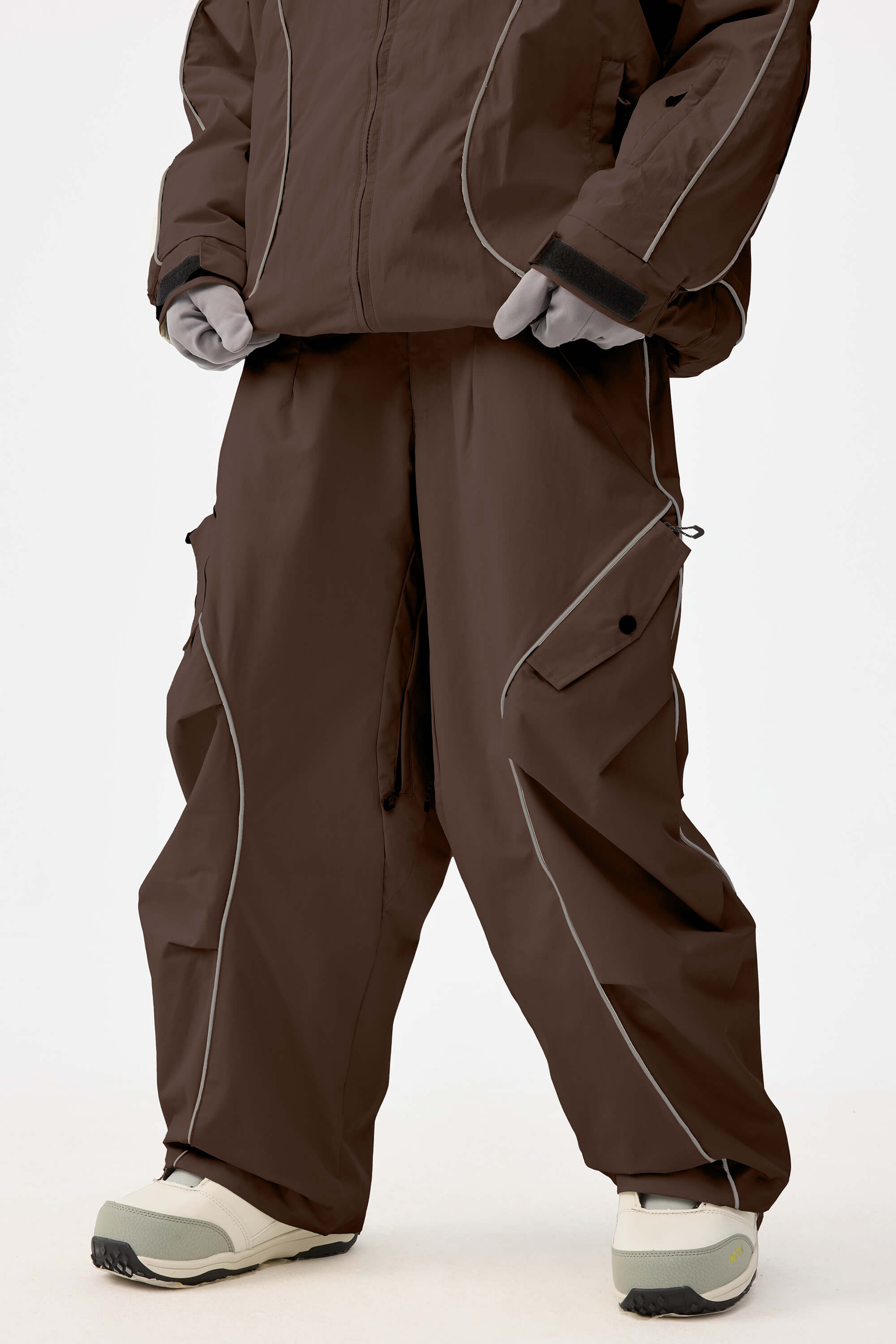 Dámské kávové retro kalhoty s reflexními prvky - Gsou Snow