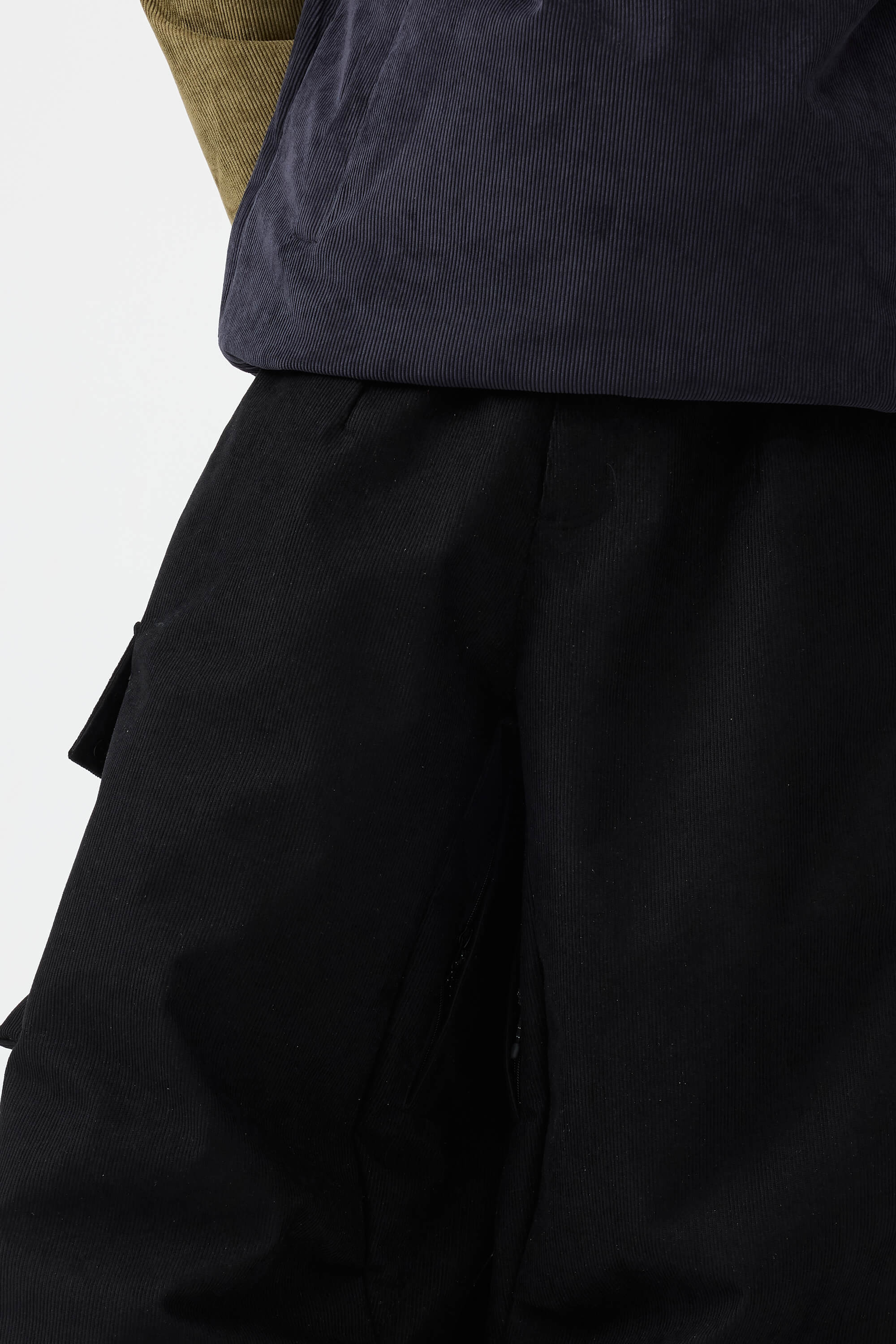 Men's Black Baggy Structured Soft Snow Pants Corduroy Ski Pants - Gsou Snow