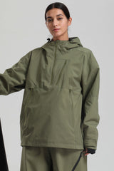 Women's Pink Gradient Side-Zip Vent Snow Anorak Fully Sealed Insulated Ski Anorak - Gsou Snow