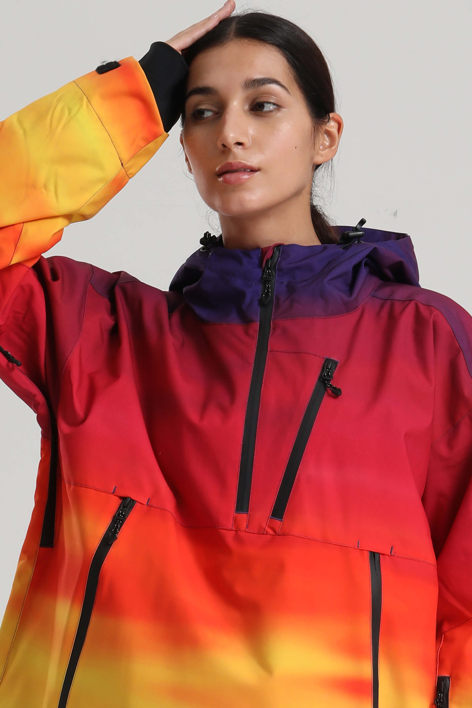 Dámský sněhový anorak s bočním zipem a gradientním designem, plně sealed a zateplený - Gsou Snow