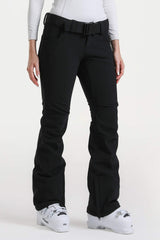 Women’s Navy Blue Slim Fit Ski Pants Waterproof Flared Hem Snow Pants - Gsou Snow