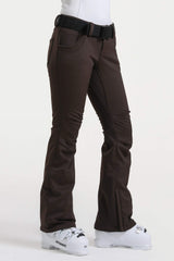 Women’s Black Slim Fit Ski Pants Waterproof Flared Hem Snow Pants - Gsou Snow