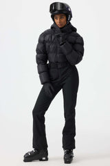 Women's White Stain-resistant Down Ski Suit One-Piece Snowboard Suit - Gsou Snow