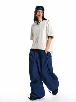 Unisex Ski Pant Denim Blue Baggy Snow Pants – LITAN