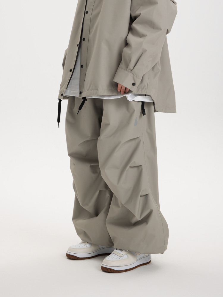 Men's Ski Pant Wrinkle Baggy Snow Pants - POMT